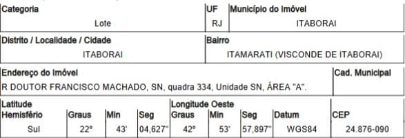 Condição facilitada — Terreno no Itamarati (visconde de Itaborai), Itaborai - RJ, N. SN QD 334 | Venda Direta Online